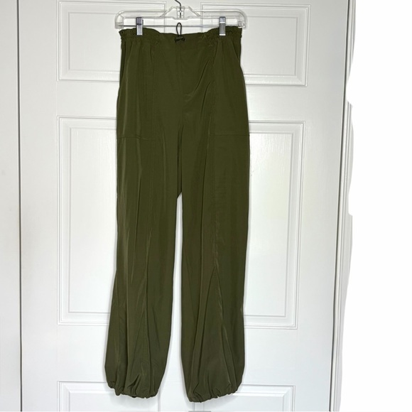 Rachel Zoe Pants Women S Olive Green Mid Rise Parachute Dressy Jogger Drawstring - Picture 10 of 10